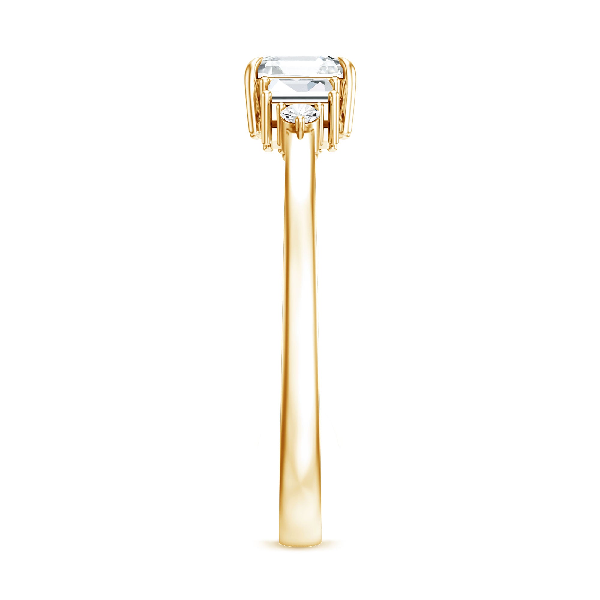 Certified 0.7 Carat Lab Grown Diamond Asscher Cut Engagement Ring Lab - ( EF-VS ) - Rosec Jewels