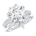 Floral Inspired Lab Grown 4 Carat Diamond Wedding Ring Set IGI Certified Lab - ( E-VS1 ) - Rosec Jewels