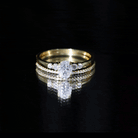 2 Carat Oval Shape Lab Diamond Bridal Ring Set with IGI Certificate Lab - ( EF-VS ) - Rosec Jewels