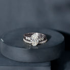 2 Carat Oval Shape Lab Diamond Bridal Ring Set with IGI Certificate Lab - ( EF-VS ) - Rosec Jewels