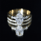IGI Certified 3 Carat Oval Lab Grown Diamond Marriage Ring Set for Women Lab - ( E-VS1 ) - Rosec Jewels