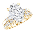 IGI Certified 3 Carat Oval Lab Grown Diamond Marriage Ring Set for Women Lab - ( EF-VS ) - Rosec Jewels