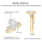 IGI Certified 3 Carat Oval Lab Grown Diamond Marriage Ring Set for Women Lab - ( EF-VS ) - Rosec Jewels