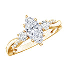 Rosec Jewels-1 Carat Marquise Cut Lab Grown Diamond Designer Engagement Ring IGI Certified