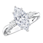 2 Carat Marquise Cut Lab Grown Diamond Crossover Engagement Ring with IGI Certificate Lab - ( EF-VS ) - Rosec Jewels