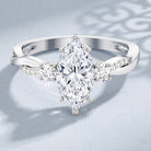 2 Carat Marquise Cut Lab Grown Diamond Crossover Engagement Ring with IGI Certificate Lab - ( EF-VS ) - Rosec Jewels