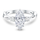 2 Carat Marquise Cut Lab Grown Diamond Crossover Engagement Ring with IGI Certificate Lab - ( EF-VS ) - Rosec Jewels