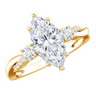 2 Carat Marquise Cut Lab Grown Diamond Crossover Engagement Ring with IGI Certificate Lab - ( EF-VS ) - Rosec Jewels