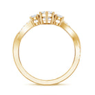2 Carat Marquise Cut Lab Grown Diamond Crossover Engagement Ring with IGI Certificate Lab - ( EF-VS ) - Rosec Jewels