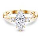 2 Carat Marquise Cut Lab Grown Diamond Crossover Engagement Ring with IGI Certificate Lab - ( EF-VS ) - Rosec Jewels