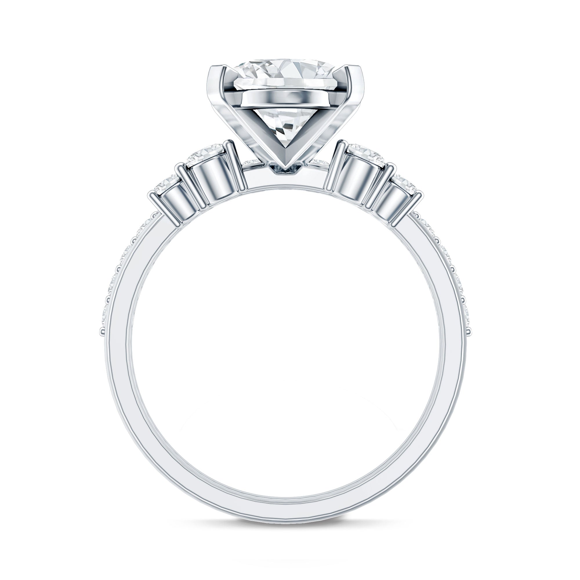4 Carat Oval Wedding Ring Set with IGI Certified Lab Grown Diamond Lab - ( EF-VS ) - Rosec Jewels