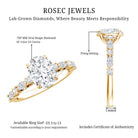 2 Carat Oval Lab Grown Diamond Engagement Ring with IGI Certificate Lab - ( EF-VS ) - Rosec Jewels