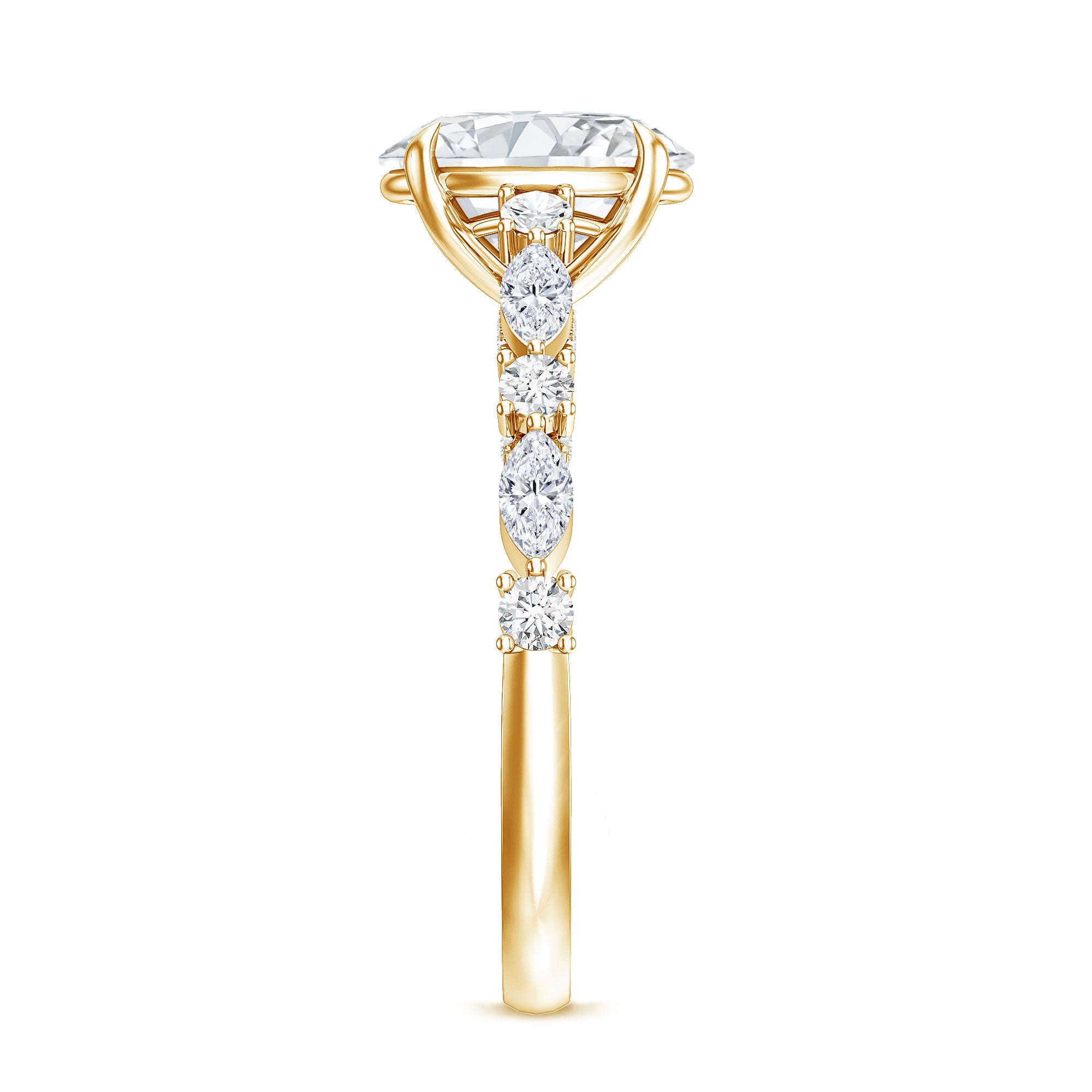 2 Carat Oval Lab Grown Diamond Engagement Ring with IGI Certificate Lab - ( EF-VS ) - Rosec Jewels