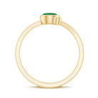 Bezel Set Emerald and Lab Diamond Two Stone Promise Ring AAA - Rosec Jewels