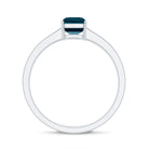 6X8mm Emerald Cut London Blue Topaz Solitaire Ring with Certificate AAA - Rosec Jewels