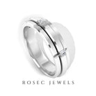 Natural Mens Diamond Band Ring with Certificate Natural - ( HI-SI ) - Rosec Jewels