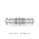Natural Mens Diamond Band Ring with Certificate Natural - ( HI-SI ) - Rosec Jewels