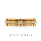 Natural Mens Diamond Band Ring with Certificate Natural - ( HI-SI ) - Rosec Jewels