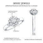 Certified Real Diamond Flower Engagement Ring for Women Natural - ( HI-SI ) - Rosec Jewels