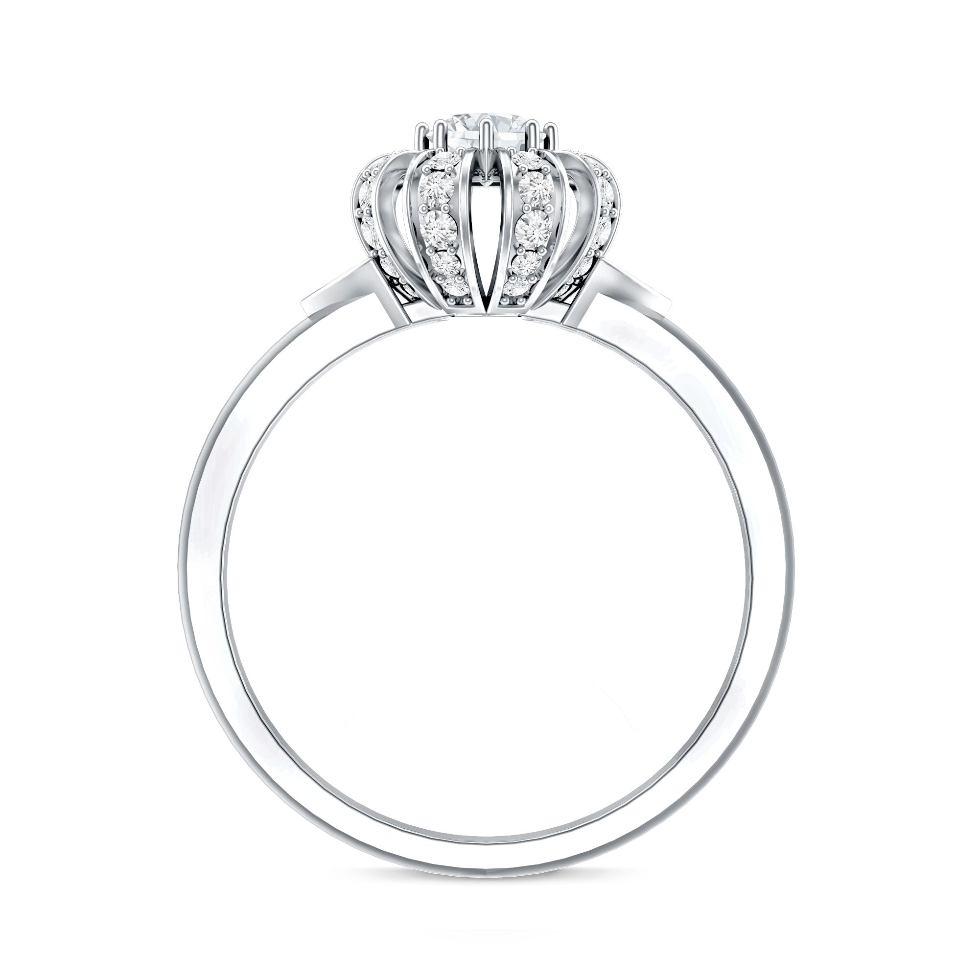 Certified Real Diamond Flower Engagement Ring for Women Natural - ( HI-SI ) - Rosec Jewels
