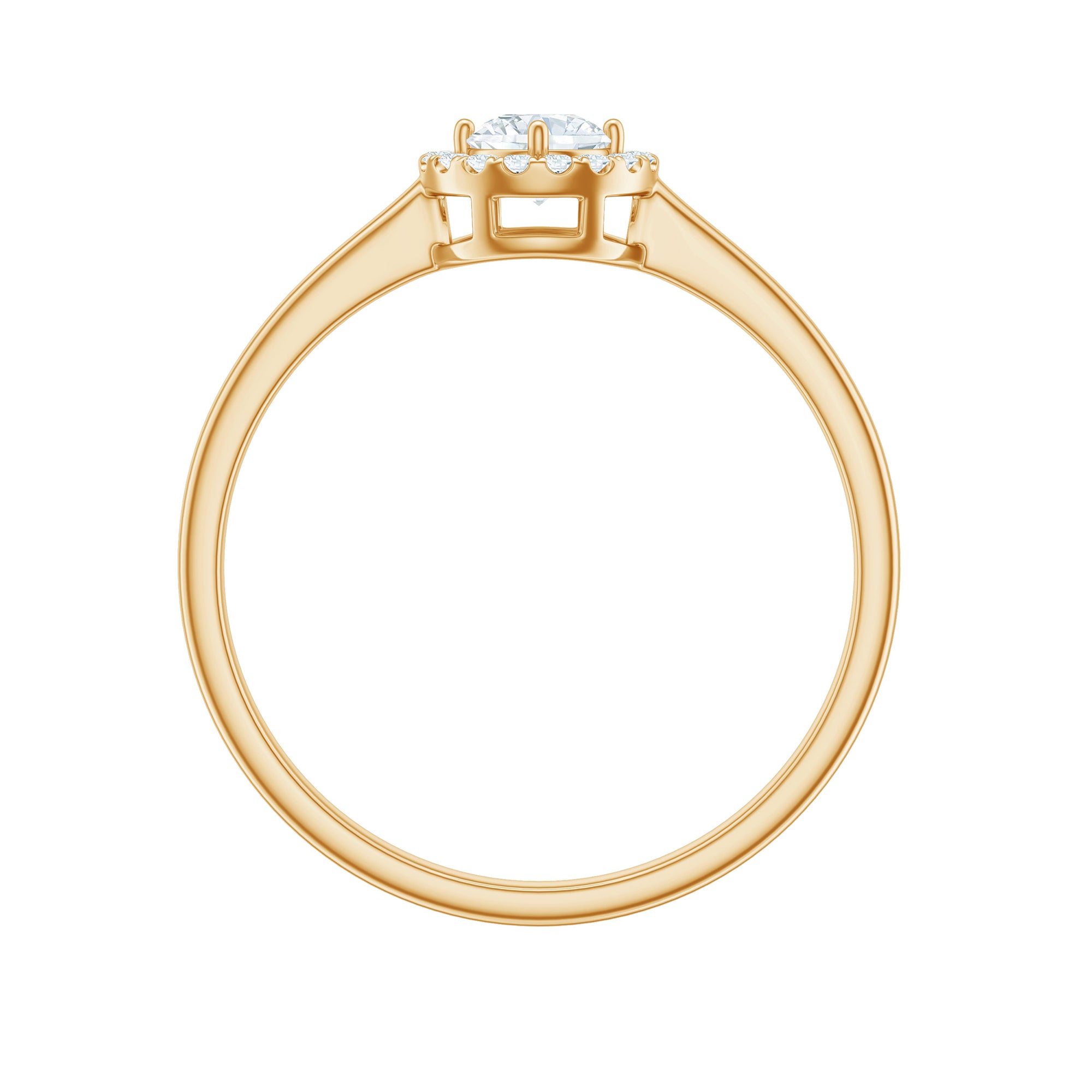 Certified Moissanite Promise Ring for Her with Halo D-VS1 - Rosec Jewels