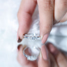 Brilliant Cut Moissanite 3 Stone Promise Ring for Women D-VS1 - Rosec Jewels