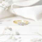 Brilliant Cut Moissanite 3 Stone Promise Ring for Women D-VS1 - Rosec Jewels