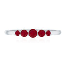 Natural July Birthstone Ruby 5 Stone Ring for Promise AAA - Rosec Jewels
