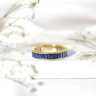 Baguette Shape Lab Created Blue Sapphire Channel Set Eternity Band AAAA - Rosec Jewels