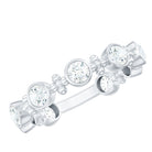 Certified Moissanite Stackable Wedding Band in Bezel Setting D-VS1 - Rosec Jewels
