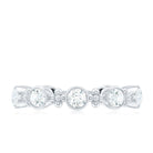 Certified Moissanite Stackable Wedding Band in Bezel Setting D-VS1 - Rosec Jewels