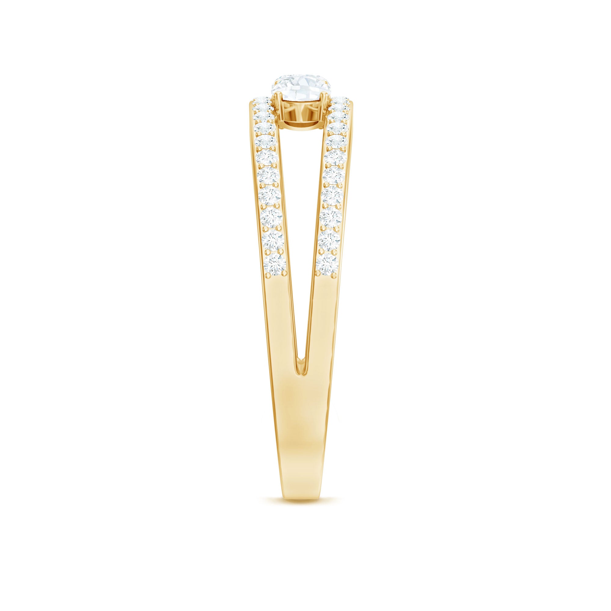 Certified Moissanite 3 Stone Anniversary Ring for Women D-VS1 - Rosec Jewels
