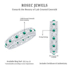 Rosec Jewels-Vintage Looking Lab Grown Emerald Wedding Band for Women