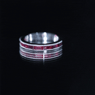 Minimalist Baguette Cut Lab Created Ruby Eternity Ring in Channel Setting AAAA - Rosec Jewels