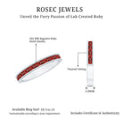 Minimalist Baguette Cut Lab Created Ruby Eternity Ring in Channel Setting AAAA - Rosec Jewels
