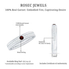 Natural Garnet Diamond Wide Wedding Band AAA - Rosec Jewels