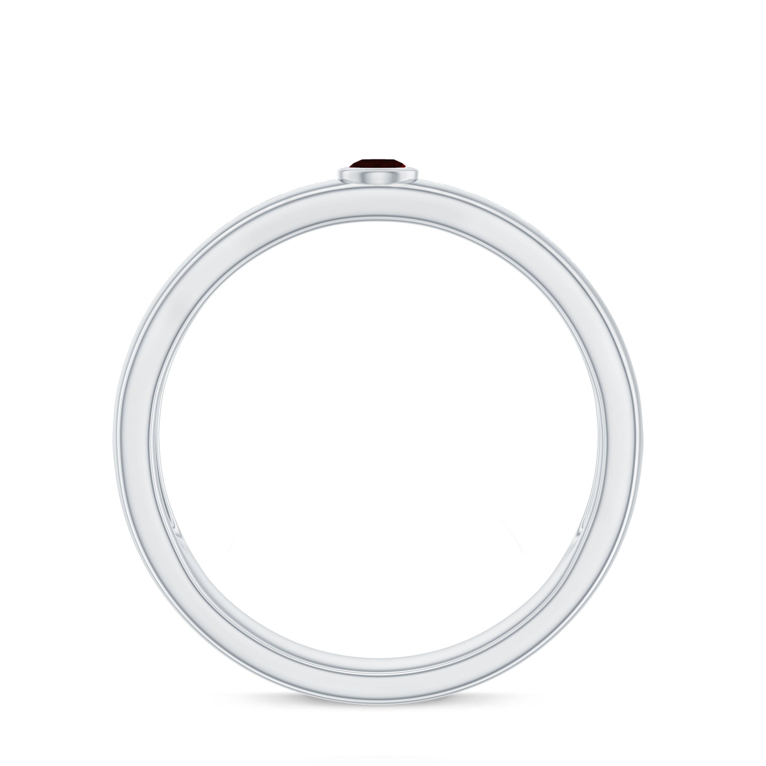 Natural Garnet Diamond Wide Wedding Band AAA - Rosec Jewels