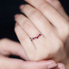 Lab Grown Ruby and Diamond Half Eternity Ring AAAA - Rosec Jewels