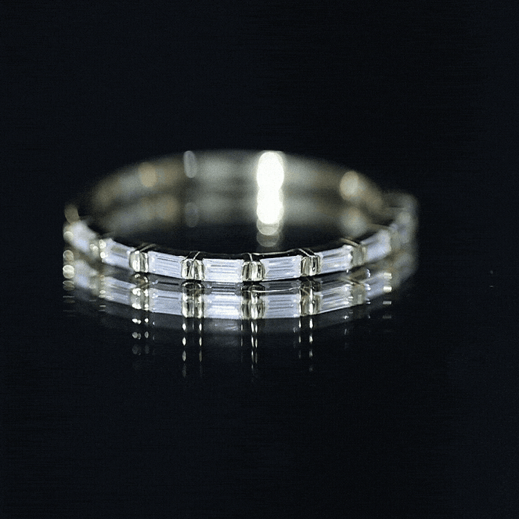 Bar Set Moissanite Eternity East West Ring D-VS1 - Rosec Jewels