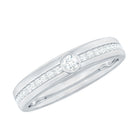 Rosec Jewels-Bezel Set Moissanite Unisex Wedding Band Ring