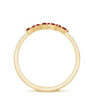 Rosec Jewels-Minimal Ruby Half Eternity Ring with Diamond