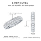 Certified Baguette Moissanite Eternity Wedding Band for Women D-VS1 - Rosec Jewels