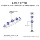 Natural Tanzanite Half Eternity Ring in Bezel Setting AAA - Rosec Jewels