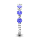 Natural Tanzanite Half Eternity Ring in Bezel Setting AAA - Rosec Jewels