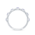 Natural Tanzanite Half Eternity Ring in Bezel Setting AAA - Rosec Jewels