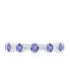 Natural Tanzanite Half Eternity Ring in Bezel Setting AAA - Rosec Jewels
