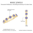 Natural Tanzanite Half Eternity Ring in Bezel Setting AAA - Rosec Jewels