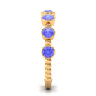 Natural Tanzanite Half Eternity Ring in Bezel Setting AAA - Rosec Jewels