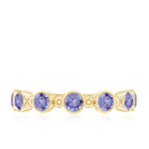 Natural Tanzanite Half Eternity Ring in Bezel Setting AAA - Rosec Jewels