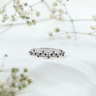 Rosec Jewels-Round Cut Certified Black Onyx Filigree Wedding Band